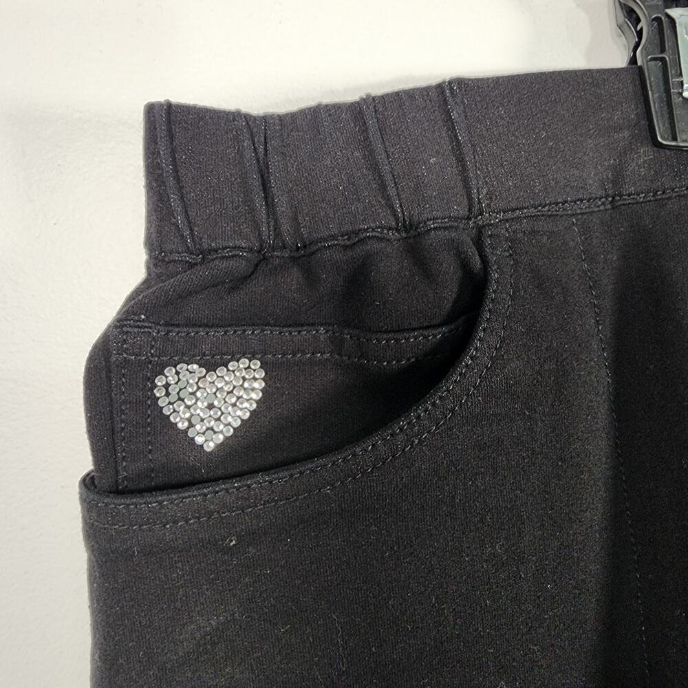 Quacker Factory Dream Jeannes Womens Zip Ankle Pants 3X Dark Knit Black A344053 - Picture 6 of 12